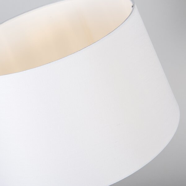 Lampada da tavolo bronzo con paralume bianco 35 cm regolabile - Parte
