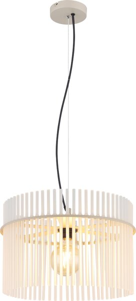 Lampada a sospensione, regolabile in altezza, color sabbia, vetro, H 150 cm
