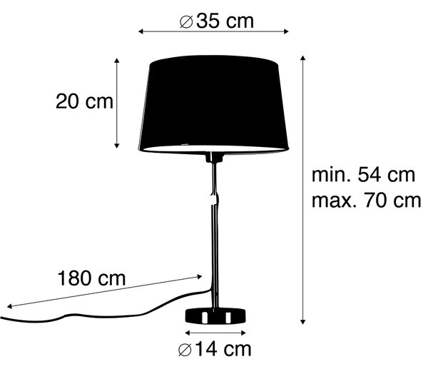 Lampada da tavolo bronzo con paralume bianco 35 cm regolabile - Parte
