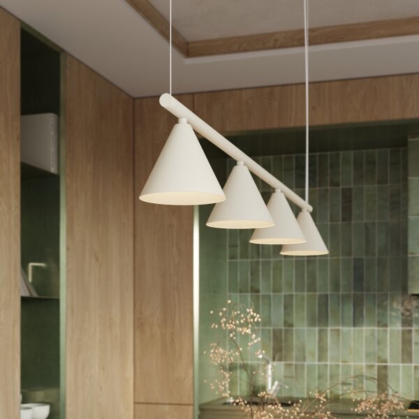 Sollux SL.2554 - Lampadario a cavo NOX 4xE14/10W/230V crema