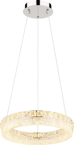 Lampada a sospensione a LED, cromata, telecomando, CCT, H 120 cm