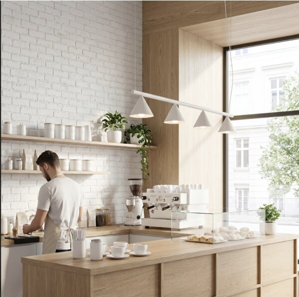 Sollux SL.2554 - Lampadario a cavo NOX 4xE14/10W/230V crema