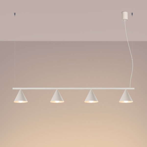 Sollux SL.2554 - Lampadario a cavo NOX 4xE14/10W/230V crema