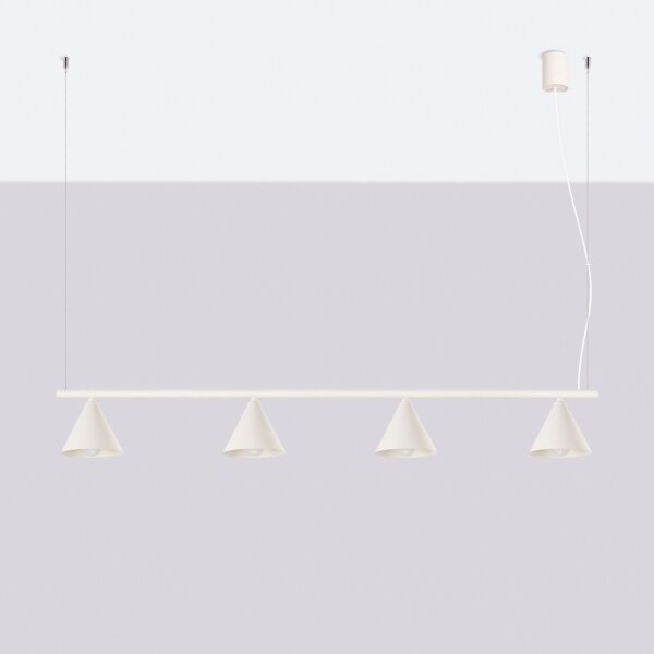 Sollux SL.2554 - Lampadario a cavo NOX 4xE14/10W/230V crema