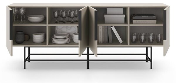 Cassettiera bassa crema 200x77,5 cm Eldia - Marckeric