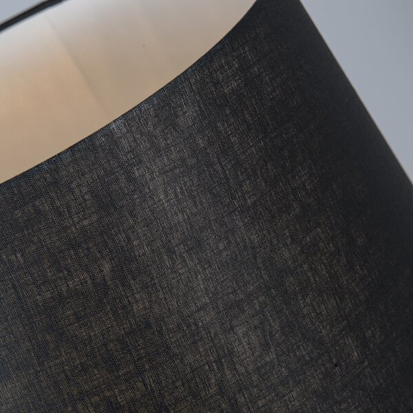 Lampada da tavolo nera con paralume nero 35 cm regolabile - Parte