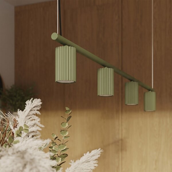 Sollux SL.2714 - Lampadario a cavo KARBON 4xGU10/10W/230V verde