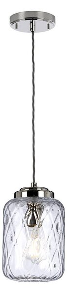 Lampada a sospensione Sola, nichel lucido, 1xE27x60W, vetro, dimensioni: 220,8x17x17 cm, IP20, Elstead