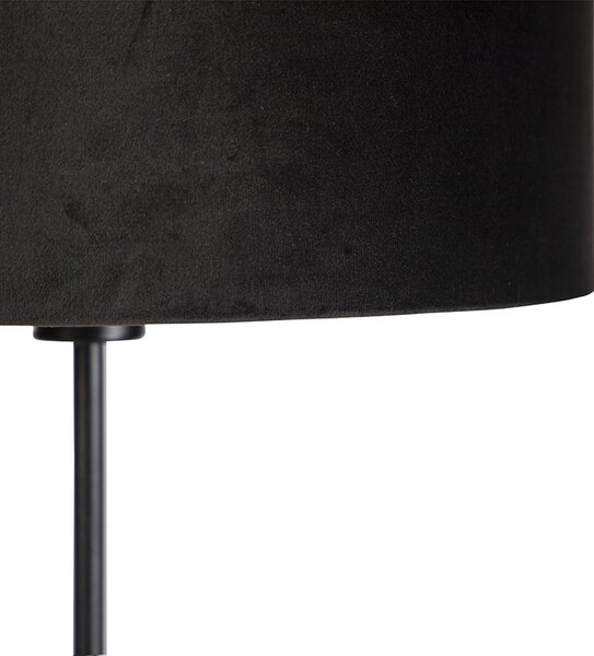 Lampada da terra intelligente nera con paralume in velluto nero 35 cm incl. Wifi A60 - Parte