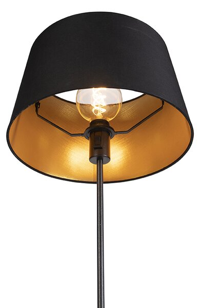 Lampada da terra nera con paralume nero 35 cm regolabile - Parte