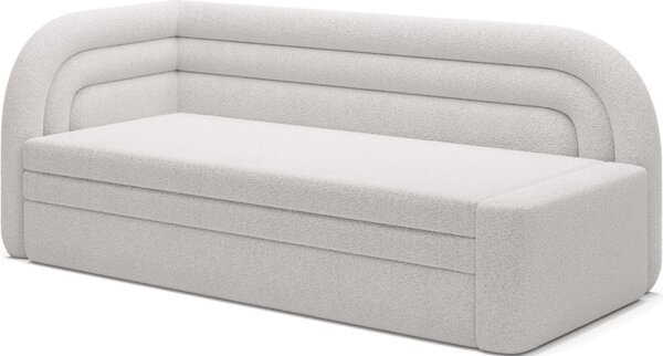 Divano color crema allungabile/con contenitore con penisola a sinistra e rivestimento in bouclé 223 cm Fabillo – ELTAP