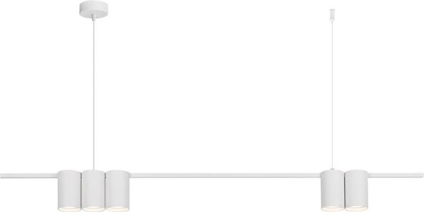 Lampada a sospensione a striscia bianca a cinque punti Genesis 5xGU10 8W Milagro