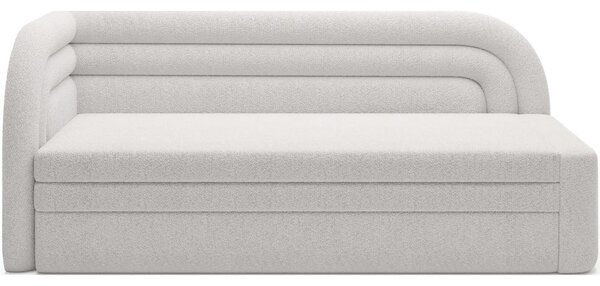 Divano color crema allungabile/con contenitore con penisola a sinistra e rivestimento in bouclé 223 cm Fabillo – ELTAP