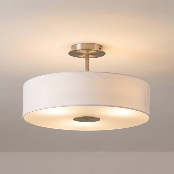 Plafoniera soffitto Josia Lindby, dimmerabile, Bianco / Opale, Corridoio, Tessuto / Stoffa / Seta, Moderno, Plafoniera