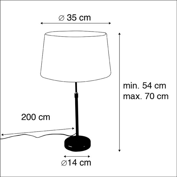 Lampada da tavolo in bronzo con paralume in lino bianco 35 cm - Parte