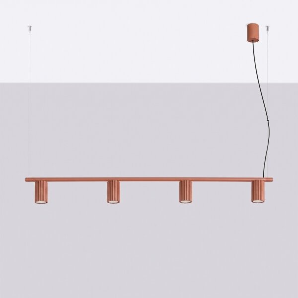Sollux SL.2715 - Lampada a sospensione su cavo KARBON 4xGU10/10W/230V arancione