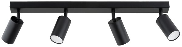 Proiettore ATLET nero 4xGU10x10W in metallo, dimensioni: 16x60x6 cm, IP20, Alfa
