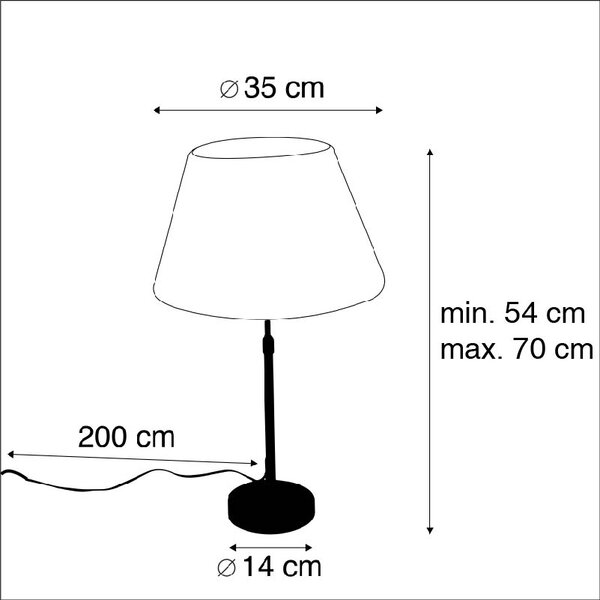 Lampada da tavolo in bronzo con paralume plissettato bianco 35 cm - Parte
