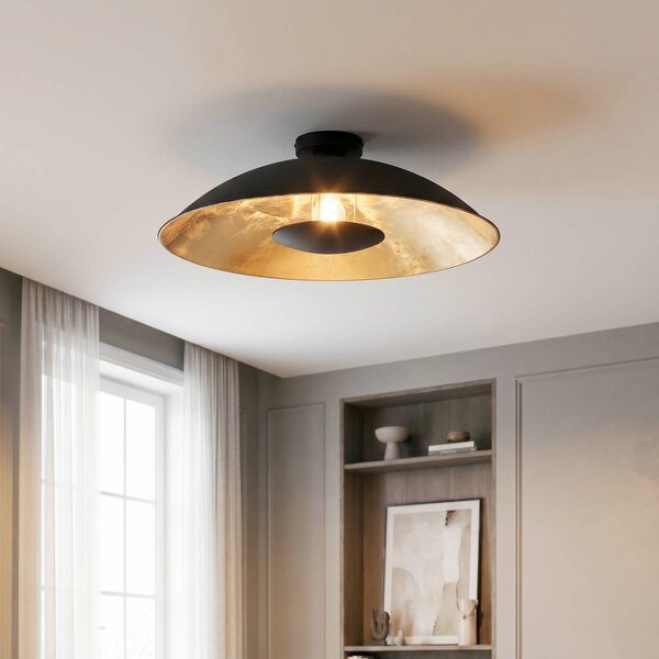 Plafoniera soffitto Emilienne Lindby, dimmerabile, Nero, Soggiorno / Sala da pranzo, Metallo, Moderno, Plafoniera