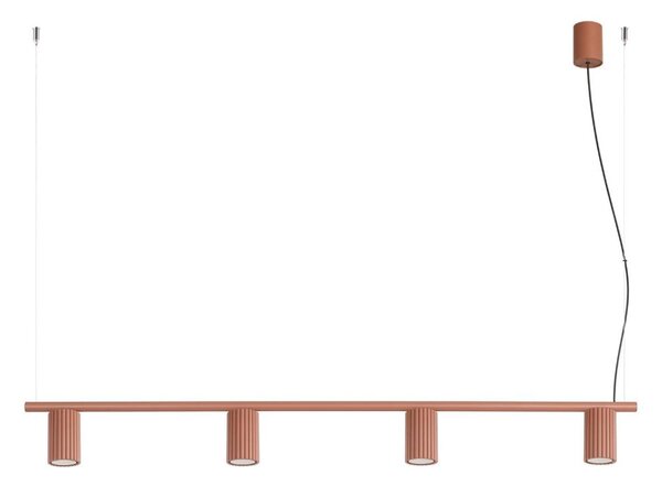 Sollux SL.2715 - Lampada a sospensione su cavo KARBON 4xGU10/10W/230V arancione