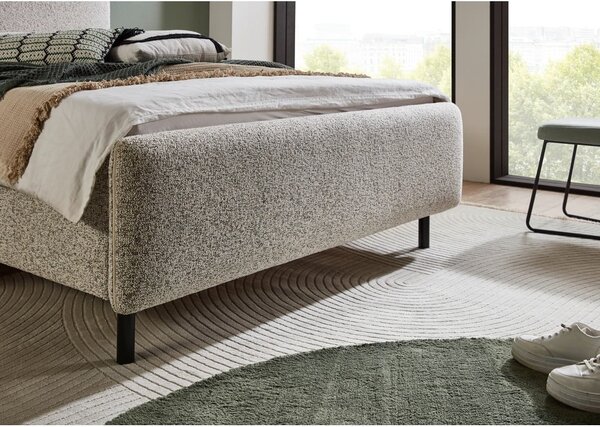Letto matrimoniale imbottito beige con contenitore con rete inclusa 140x200 cm Primo – Meise Möbel