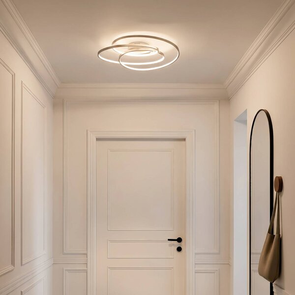 Plafoniera a LED Joline Lindby, dimmerabile, Alluminio / Grigio / Zincato, Soggiorno / Sala da pranzo, Metallo, Moderno, Plafoniera LED