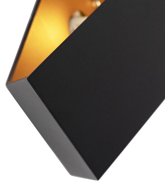 Applique da parete di design nera con oro - Fold
