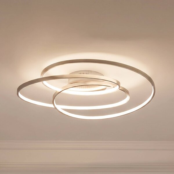 Plafoniera a LED Joline Lindby, dimmerabile, Alluminio / Grigio / Zincato, Soggiorno / Sala da pranzo, Metallo, Moderno, Plafoniera LED