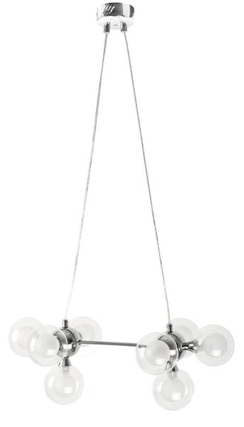 Rabalux 2624 lampada a sospensione 8 spot Briella, G9, 28W, 2700K, 370lm, bianco argento, rotonda, bianco caldo, moderna, ø90mm