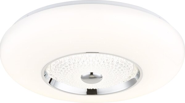 Plafoniera LED, cristallo, bianco, CCT, P 48,5 cm