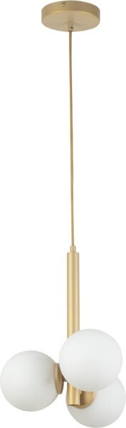 Lampada a sospensione decorativa moderna in oro 3 sfere di vetro bianche Perla 3xG9 12W Sigma Lighting
