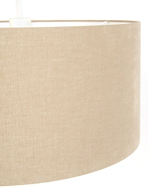 Lampada a sospensione rustica bianca con paralume marrone chiaro 50 cm - Combi
