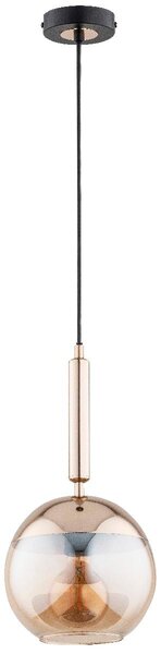 Lampada a sospensione VOLDA oro-nero-ambra 1xE27x15W vetro dim.: 85x20x20 cm IP20 Alfa