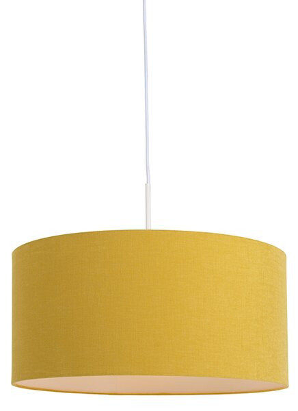 Lampada a sospensione bianca paralume giallo 50 cm - COMBI 1