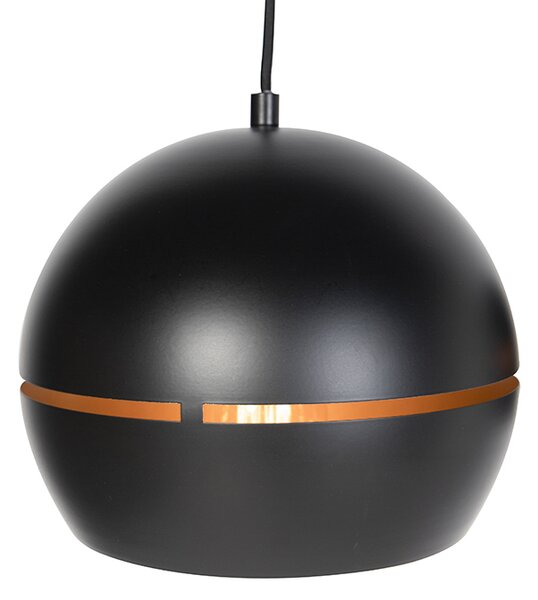 Lampada a sospensione smart nera con interno oro 3 luci con Wifi ST64 - Buell