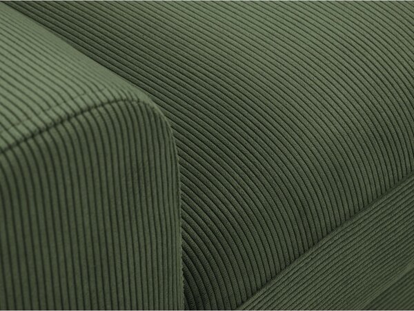 Divano angolare verde allungabile e con contenitore (con penisola a destra/con chaise lounge) con rivestimento in velluto a coste Kyoto – Cosmopolitan Design