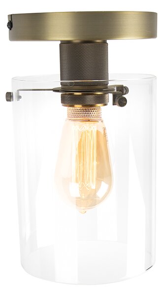 Plafoniera moderna bronzo con vetro - Dome