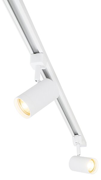 Sistema a binario moderno bianco monofase con 5 faretti - Iconic Jeana