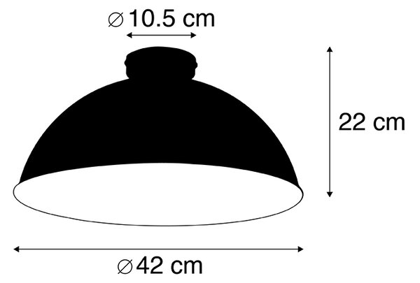 Plafoniera nera con oro 42 cm regolabile - Magnax