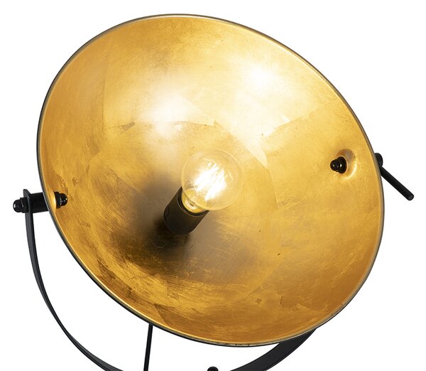Lampada da terra nera con oro 35 cm regolabile - Magnax