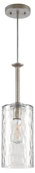 Lampada a sospensione a fiamma singola Hernando acciaio industriale / vetro trasparente martellato