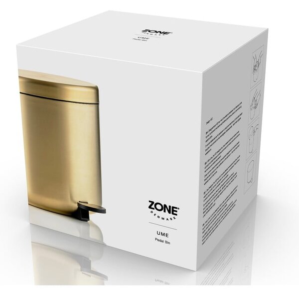 Cestino per la spazzatura color ottone in acciaio inox con pedale 4 l Ume Brass – Zone
