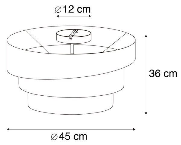 Plafoniera moderna nera 45 cm 3 luci - Drum Trio