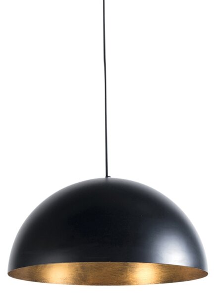 Lampada a sospensione industriale nera con oro 50 cm - Magna Eco