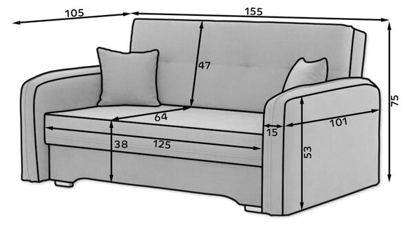 Divano beige allungabile/con contenitore e rivestimento in ciniglia 155 cm Laine – ELTAP