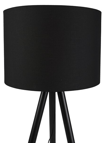 Set di lampada da tavolo e da terra con paralume nero - Pip
