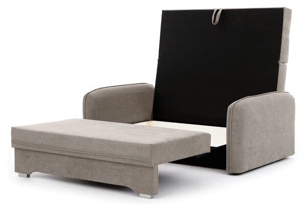 Divano beige allungabile/con contenitore e rivestimento in ciniglia 155 cm Laine – ELTAP