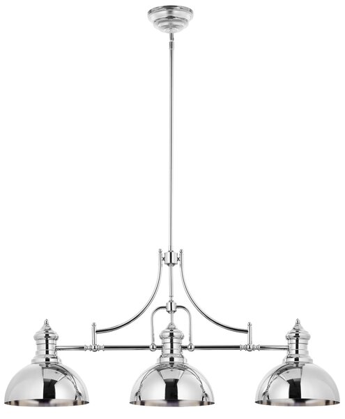 Lampada a sospensione PLATINO cromata 3xE27x40W in metallo, dimensioni: 160x122,5x30,5 cm, IP20, Jupiter