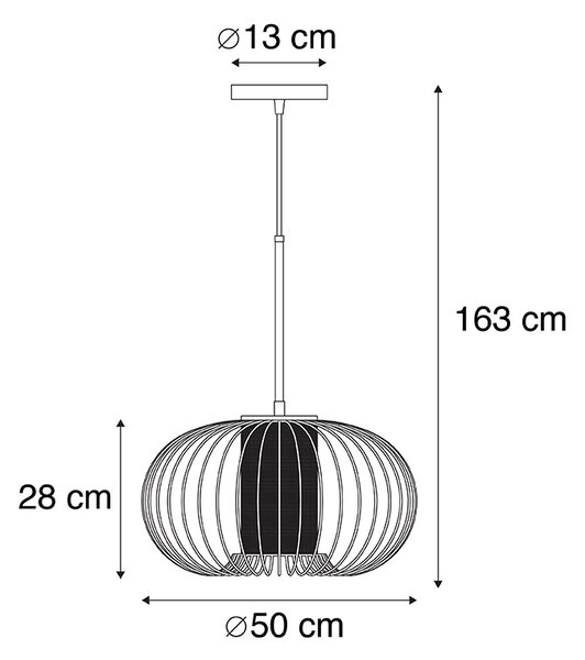 Lampada a sospensione di design oro con nero 50 cm - Marnie