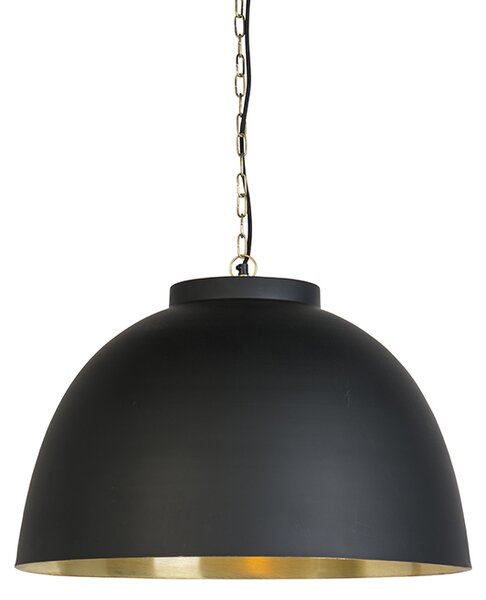 Lampada a sospensione nera con interno in ottone 60 cm - Hoodi